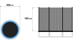 Trampoline Outdoor Net Modern Home, 305 cm, 6 Posts