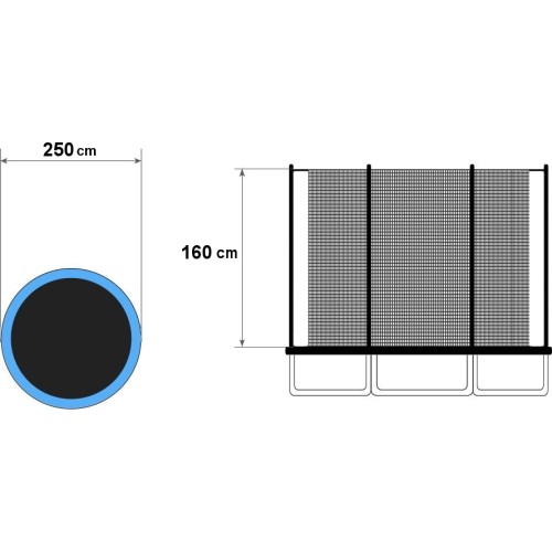 Siatka ochronna do trampoliny ModernHome, 244-250 cm, na 6 słupków