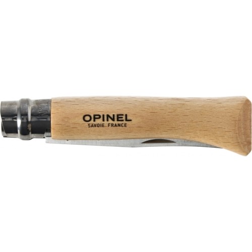 Opinel 10 inox beech knife in a blister pack