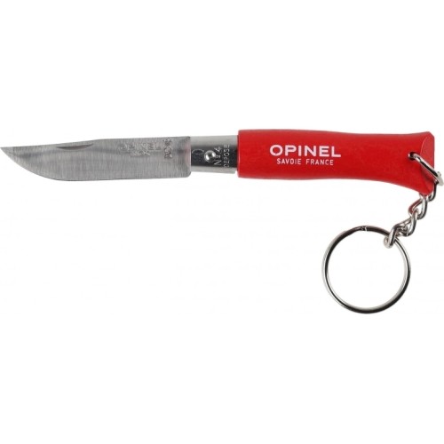 Opinel Colorama 04 inox grab red keychain knife