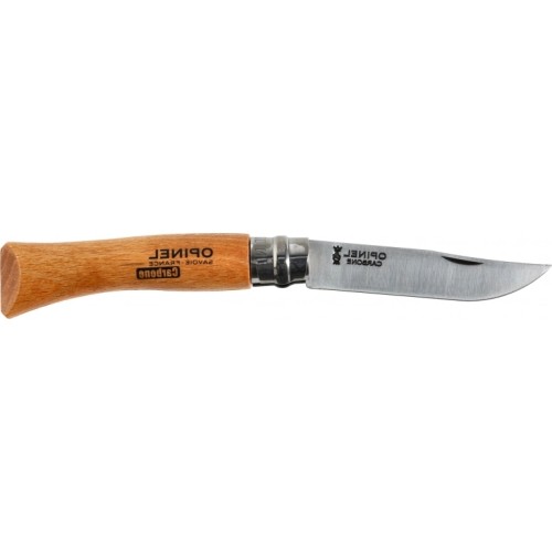 Opinel 7 carbon beech knife in blister