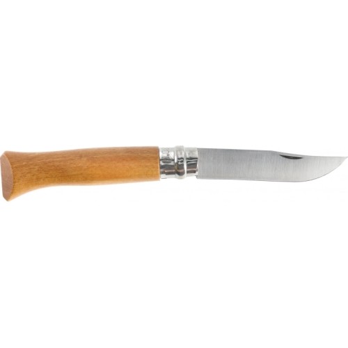 Opinel 8 carbon beech knife in blister