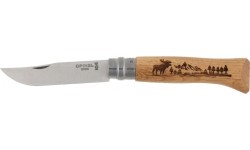 Opinel knife 8 inox oak Animal series - moose
