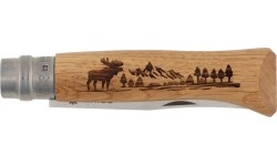 Opinel knife 8 inox oak Animal series - moose