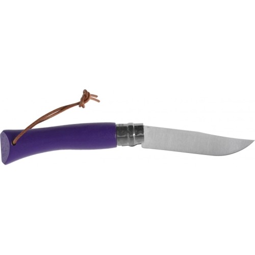 Nóż składany Opinel Colorama 07 Inox, fioletowy, z temblakiem