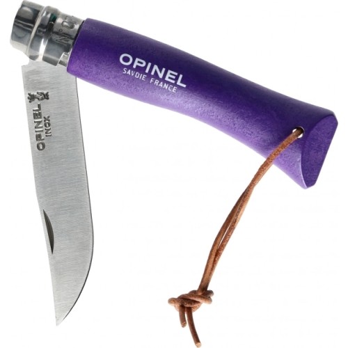 Opinel Colorama 07 inox grab fioll. knife with thong