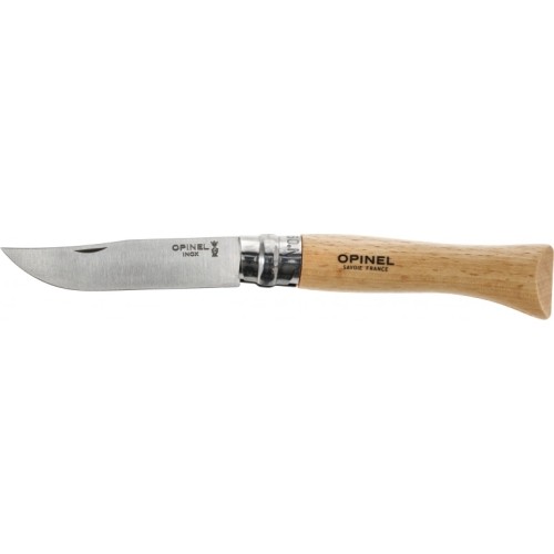 Opinel 9 inox beech knife in a blister pack