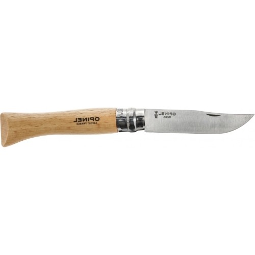 Opinel 9 inox beech knife in a blister pack