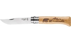 Opinel knife 8 inox oak Animal series - bear