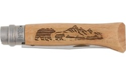 Nóż Opinel 8 Inox dąb seria Animal – niedźwiedź