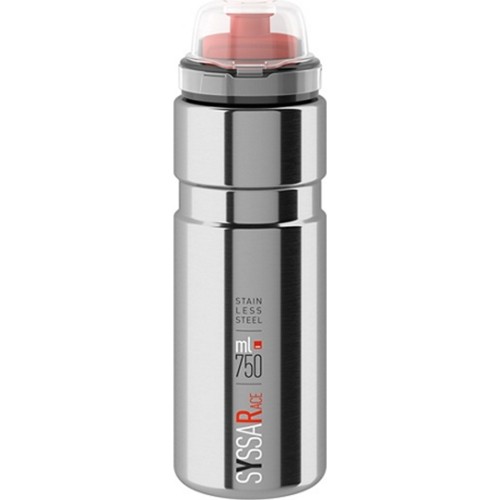 Bidon Elite Syssa Race, 750 ml, z zakrętką, stal nierdzewna (srebrny)