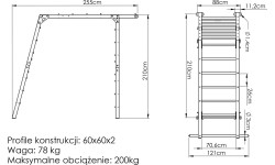 Drabinka gimnastyczna zewnętrzna PREMIUM MO-016 - Marbo Sport