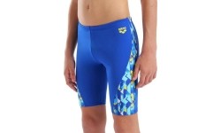 B Arena Print Swim Jammer Neon Blue-Yellow Multi 10-11 - 850