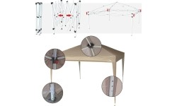 Párty stan nůžkový 3x3 m s bočnicemi PALACE béžový WATERPROOF