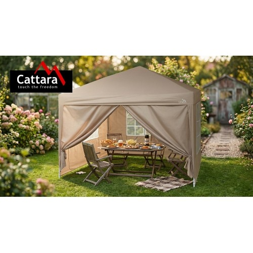 Párty stan nůžkový 3x3 m s bočnicemi PALACE béžový WATERPROOF