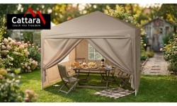 Párty stan nůžkový 3x3 m s bočnicemi PALACE béžový WATERPROOF