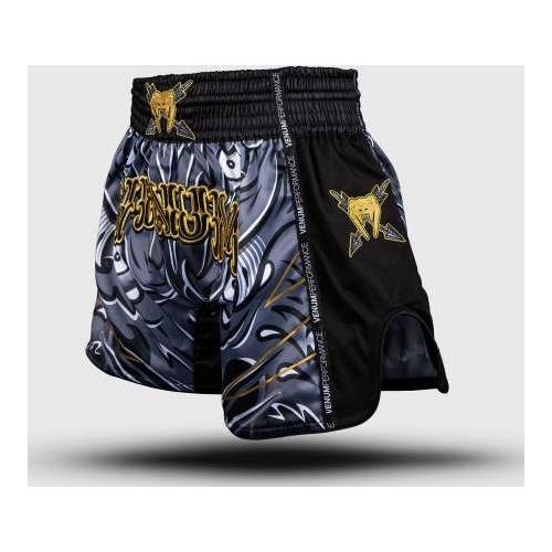 Venum Wolf Atak Muay Thai Shorts - Black/Grey