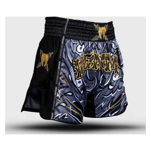 Venum Wolf Atak Muay Thai Shorts - Black/Grey