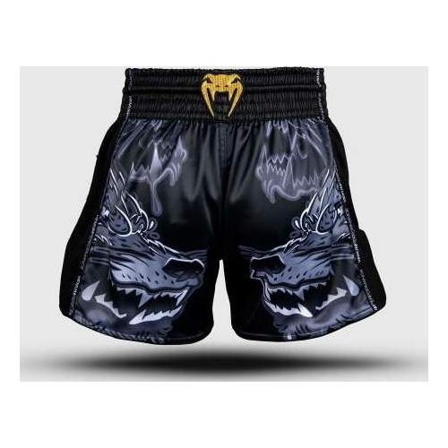 Venum Wolf Atak Muay Thai Shorts - Black/Grey