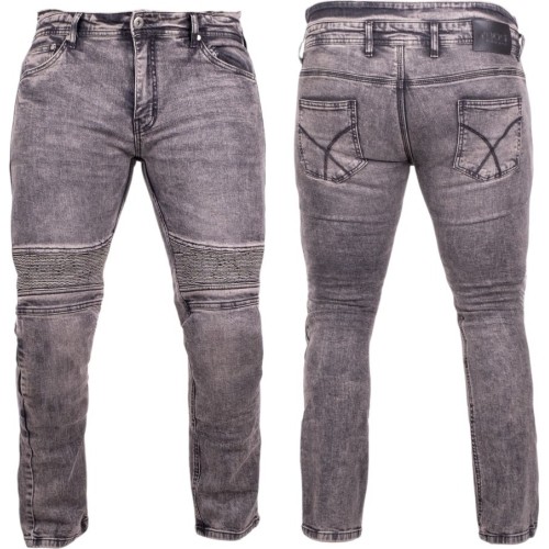 Męskie jeansy motocyklowe BOS Micas - Acid Black