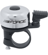 Dzwonek rowerowy FORCE Mini, 22,2 mm, posrebrzany