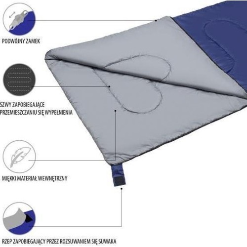 Śpiwór Nils Camp NC2002 niebiesko-szary