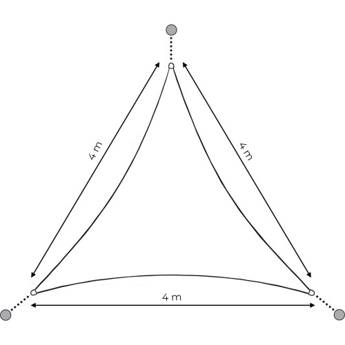 Żagiel przeciwsłoneczny daszek wodoodporny 4x4x4m ModernHome - beżowy
