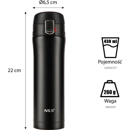 Kubek termiczny NILS NCB10, czarny