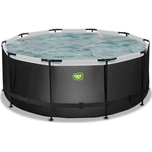 Basen EXIT Black Leather ø360x122cm z pompą i filtrem - czarny