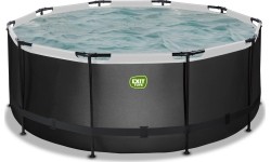 Basen EXIT Black Leather ø360x122cm z pompą i filtrem - czarny