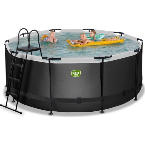 Basen EXIT Black Leather ø360x122cm z pompą i filtrem - czarny