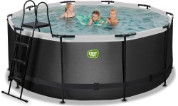 Basen EXIT Black Leather ø360x122cm z pompą i filtrem - czarny