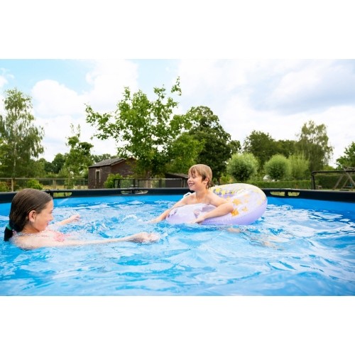 Basen EXIT Black Leather ø360x122cm z pompą i filtrem - czarny