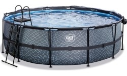 Basen EXIT Stone ø450 x 122 cm z zadaszeniem i pompą z filtrem piaskowym