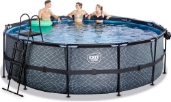 Basen EXIT Stone ø450 x 122 cm z zadaszeniem, pompą z filtrem piaskowym i pompą grzewczą