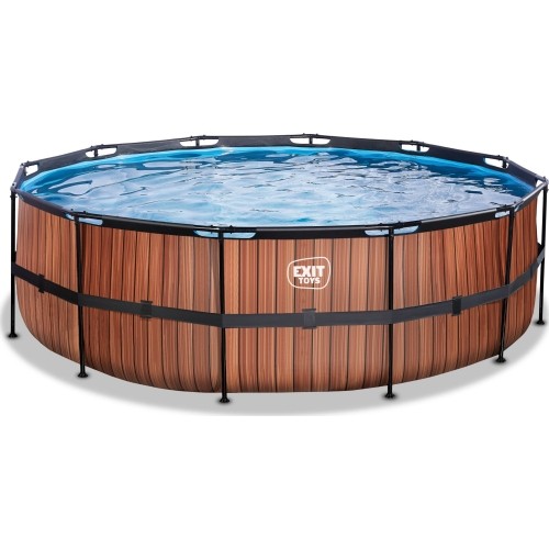 Basen EXIT Wood ø450 x 122 cm z pompą i filtrem piaskowym