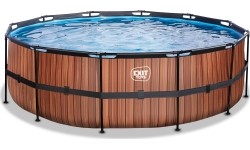 Basen EXIT Wood ø450 x 122 cm z pompą i filtrem piaskowym