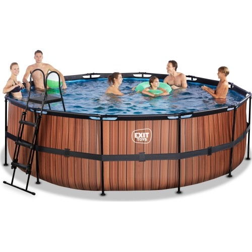 Basen EXIT Wood ø450 x 122 cm z pompą i filtrem piaskowym