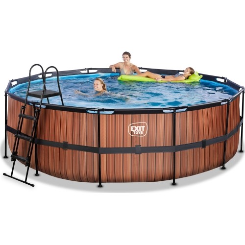 Basen EXIT Wood ø450 x 122 cm z pompą i filtrem piaskowym
