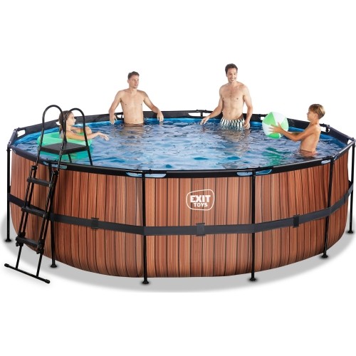 Basen EXIT Wood ø450 x 122 cm z pompą i filtrem piaskowym