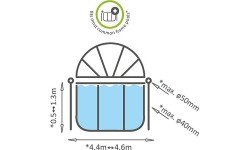 Kopuła basenowa EXIT ø450 cm