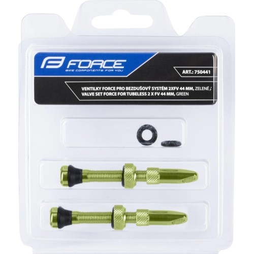 Zestaw zaworów FORCE do opon bezdętkowych FV 44mm (zielony)