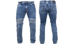 Męskie jeansy motocyklowe BOS Micas - Acid Blue