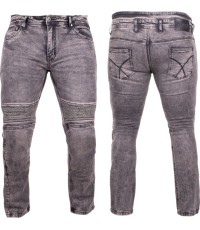 Męskie jeansy motocyklowe BOS Micas - Acid Black