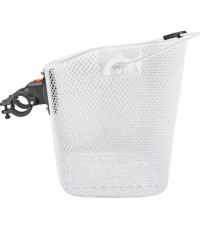 Metalowa torba na kierownicę roweru, z szybkozamykaczem, 34x25x26cm (biała)