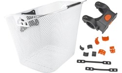 Metalowa torba na kierownicę roweru, z szybkozamykaczem, 34x25x26cm (biała)