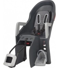 Fotelik rowerowy Polisport Guppy Maxi +RS, na ramie, z funkcją spania (szary)