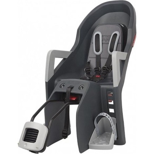 Fotelik rowerowy Polisport Guppy Maxi +RS, na ramie, z funkcją spania (szary)