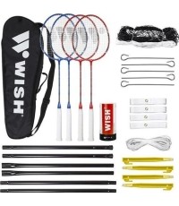 ALUMTEC 5566 ZESTAW DO BADMINTONA 4 SZT +3 SZT LOTKI+SIATKA+LINKI ŻYCZENIE