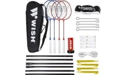 ALUMTEC 5566 ZESTAW DO BADMINTONA 4 SZT +3 SZT LOTKI+SIATKA+LINKI ŻYCZENIE